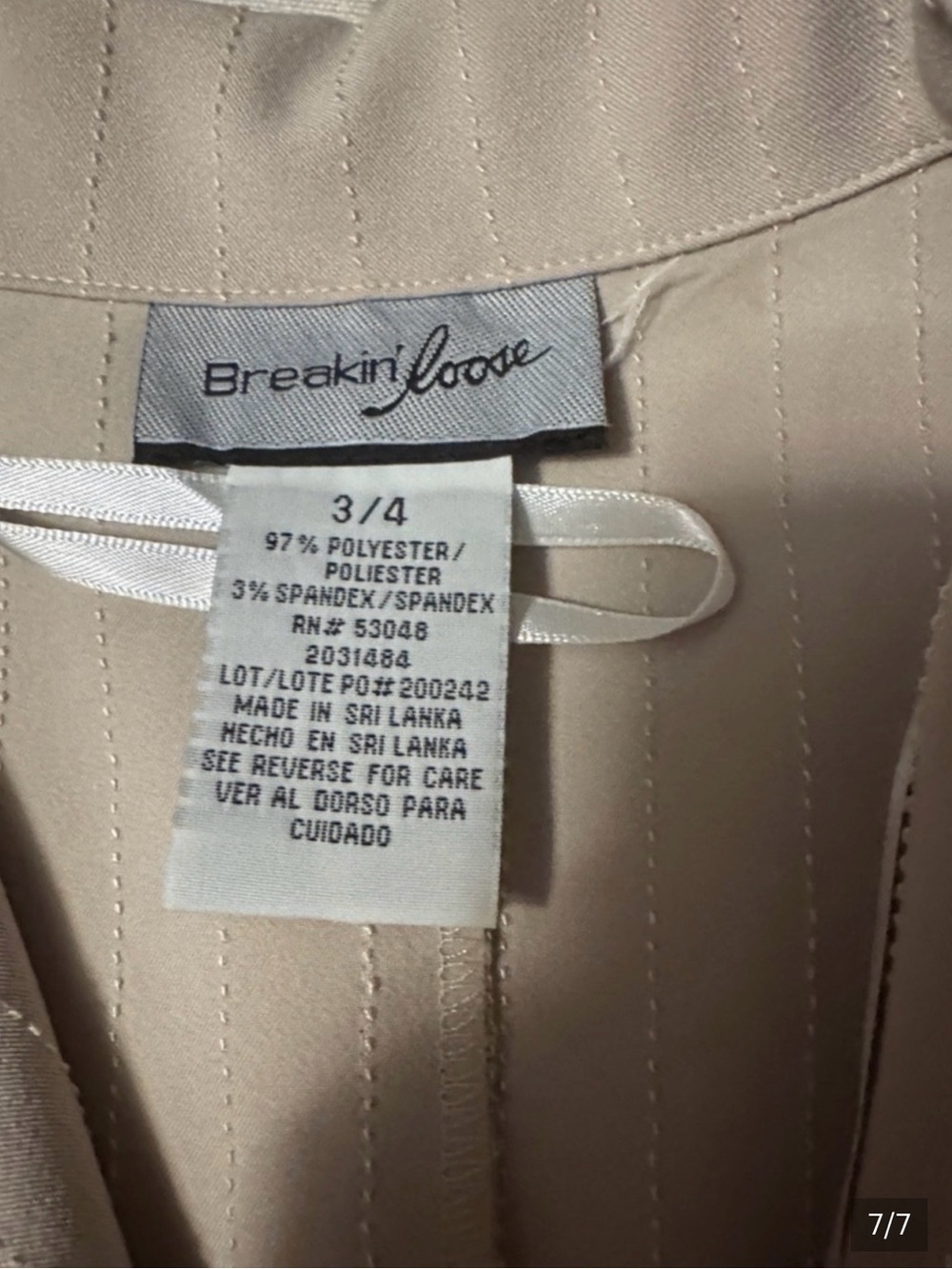 4-Piece Beige Pinstripe Set |Blazer, Corset Top, Pants /Mini Skirt | XS-S - Picture 15 of 15